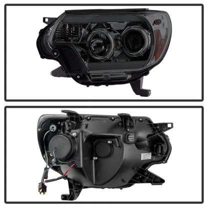 Spyder Toyota Tacoma 12-16 Projector Headlights Light Bar DRL Smoke Pro-Yd-TT12-Lbdrl-Sm