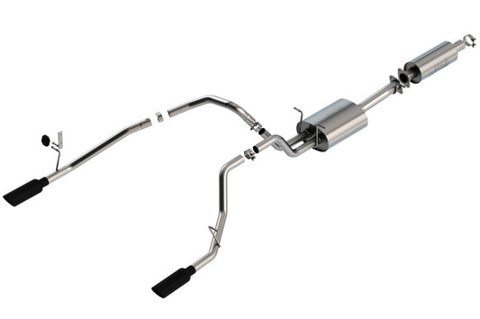 Borla 19-22 RAM 1500 3.6L V6 4DR 140.5/144.6/153.5 WB 2.25in S-Type Cat-Back - Black Chrome Tip 140852BC