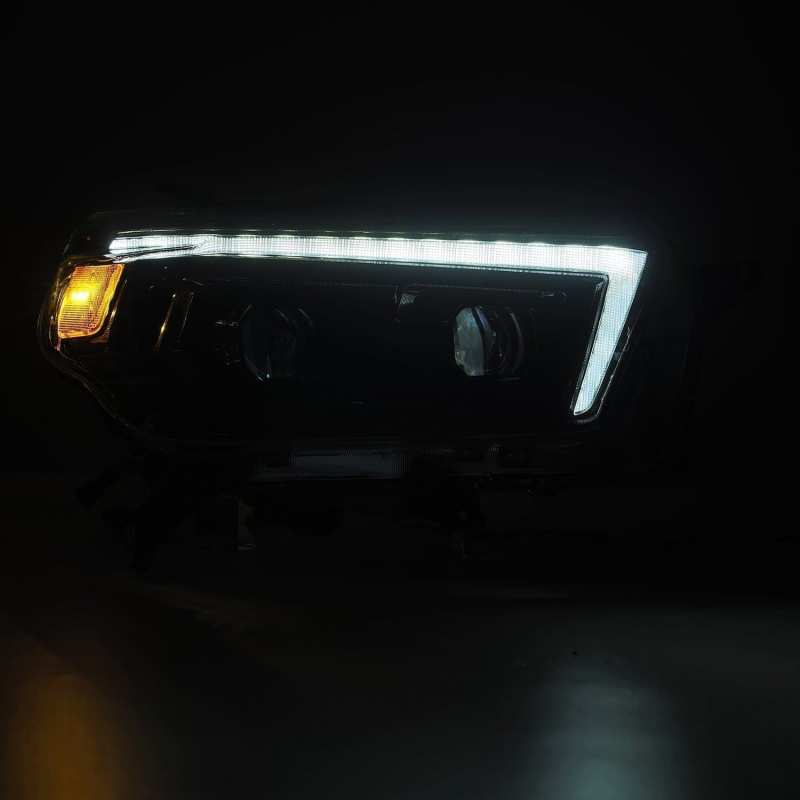 AlphaRex 10-13 Toyota 4Runner LUXX LED Proj Headlights Plank Style Alpha Black w/Seq