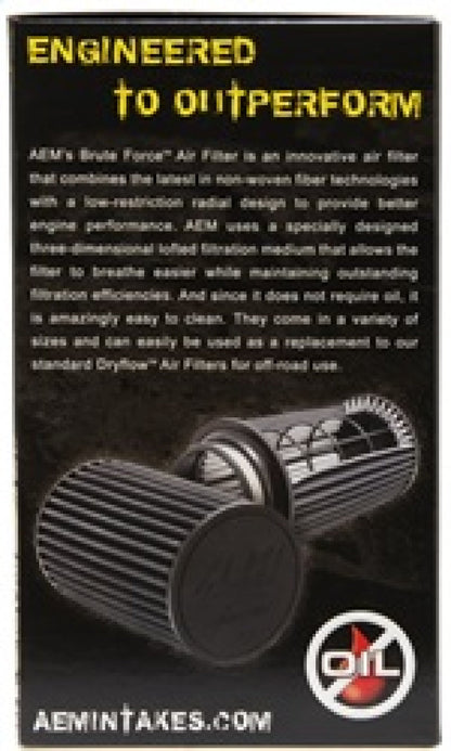 AEM Induction AEM Dryflow 3.5in. X 7in. Round Tapered Air Filter 21-2047BF