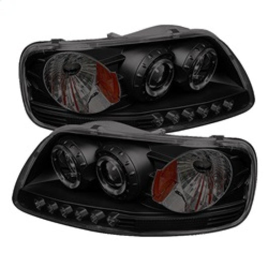 Spyder Ford F150 97-03 Projector - LED Halo Amber Reflctr LED Blk Smke PRO-YD-FF15097-1P-AM-BSM 5078445
