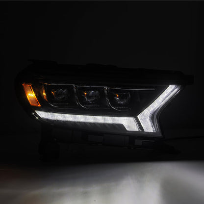 AlphaRex 19-21 Ford Ranger NOVA LED Proj Headlight Plnk Style Alpha Blk w/Activ Light/Seq