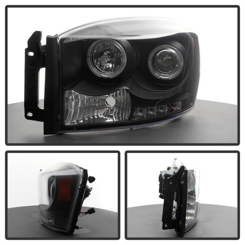 Spyder Dodge Ram 1500 06-08/Ram 2500 06-09 Projector Headlights LED Halo LED Blk
