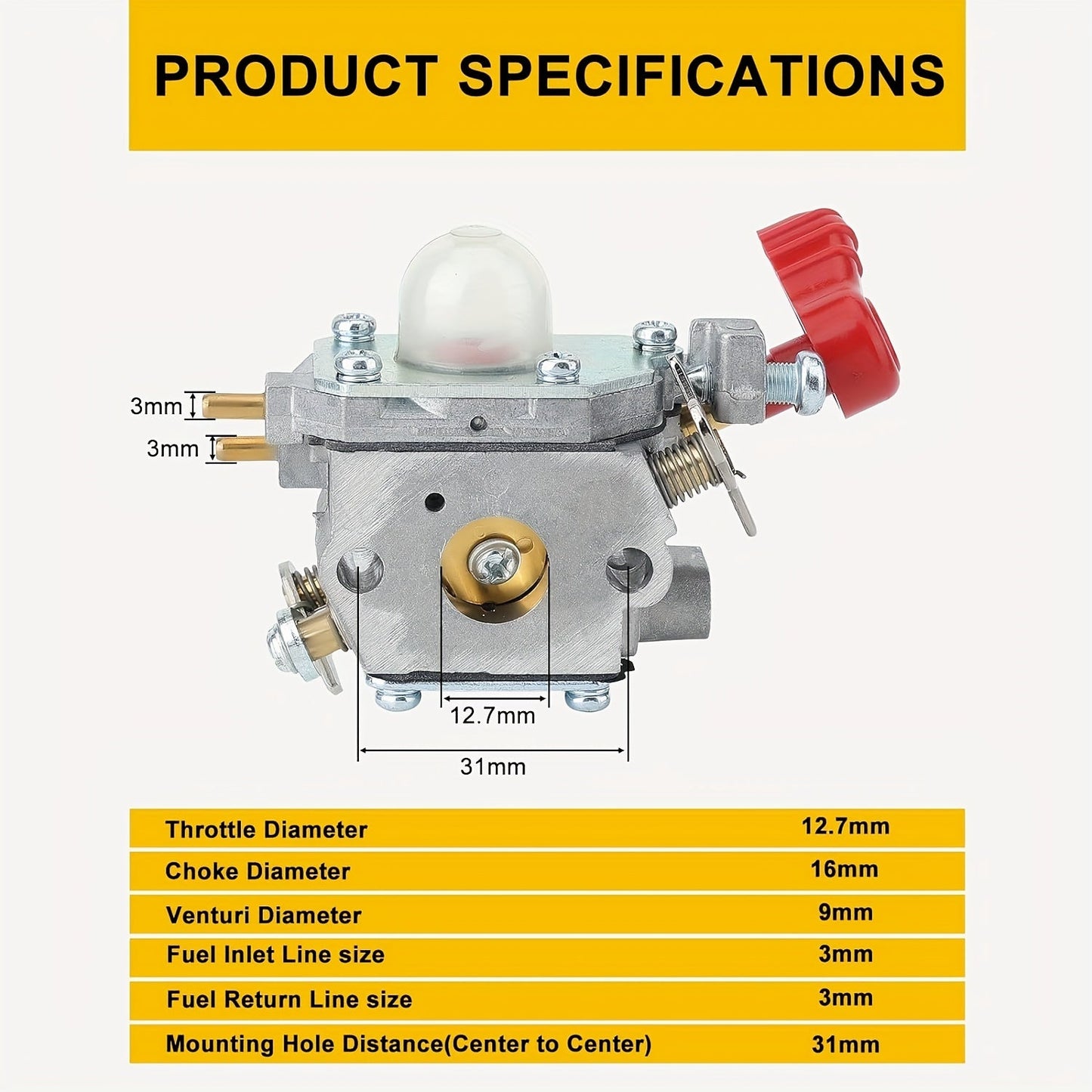 Carburetor Kit for Troy-Bilt MS2550 MS2560 RM430 — Replaces C1U-P27