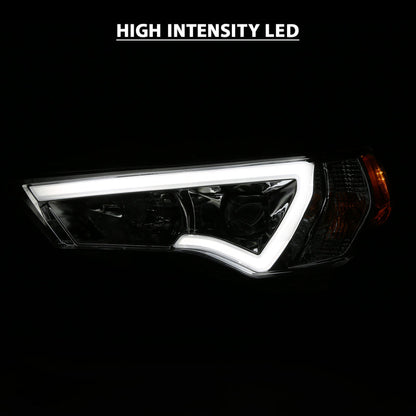 ANZO 14-18 Toyota 4 Runner Plank Style Projector Headlights Chrome w/ Amber 111417