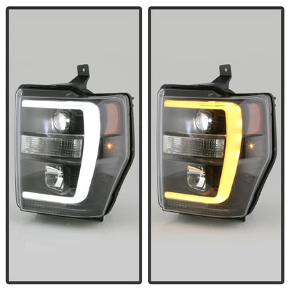 Spyder Ford F-250/350/450 08-10 V2 High-Power LED Headlights-Switch Back-Black