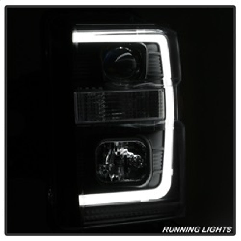 Spyder 08-10 Ford F-250 Projector Headlights V2 - Light Bar DRL LED