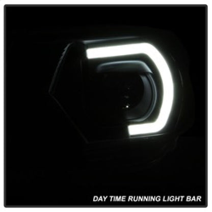 SPYDER xTune Toyota Tacoma 12-15 Headlights - Light Bar DRL - Black PRO-JH-TTA12-LBDRL-BK 9037542