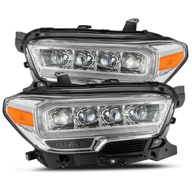 AlphaRex 16-20 Toyota Tacoma NOVA LED Projector Headlights Plank Style Chrome