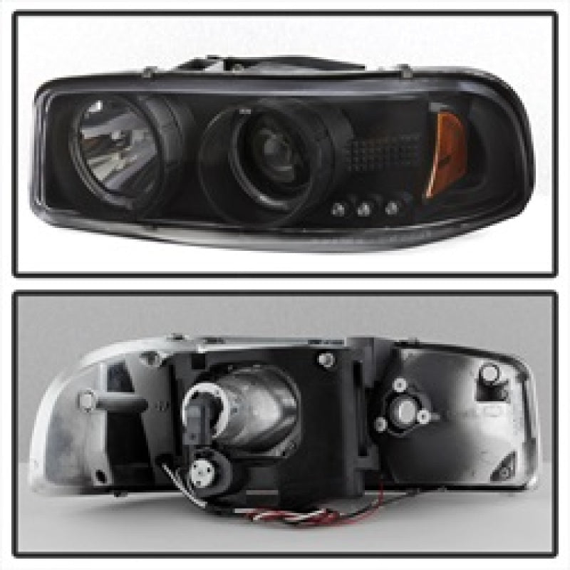 Spyder GMC Sierra 1500/2500/3500 99-06 Projector Headlights LED Halo LED Black