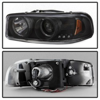 Spyder GMC Sierra 1500/2500/3500 99-06 Projector Headlights LED Halo LED Black