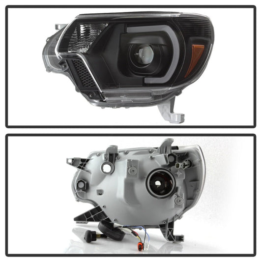 SPYDER xTune Toyota Tacoma 12-15 Headlights - Light Bar DRL - Black PRO-JH-TTA12-LBDRL-BK 9037542