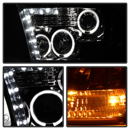 Spyder Dodge Ram 1500 09-14 10-14 Projector Headlights Halogen- LED Halo LED- Smke