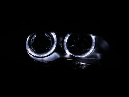 Anzo 2000-2003 BMW 3 Series E46 Projector Headlights w/ Halo Black