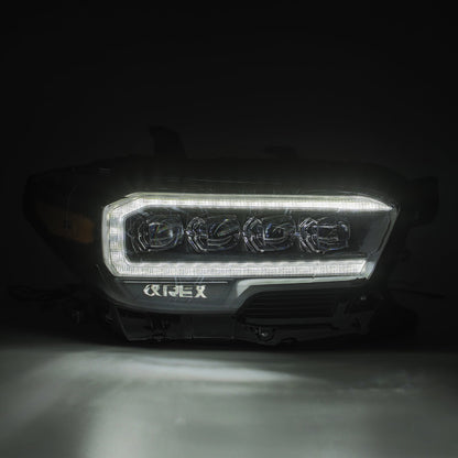 AlphaRex 16-20 Toyota Tacoma NOVA LED Projector Headlights Plank Style Chrome