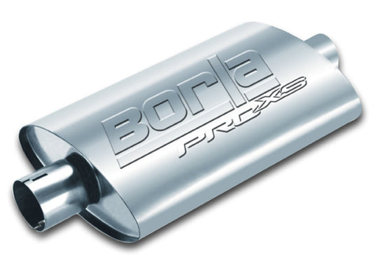 Borla Universal Pro-XS Muffler Oval 2.5in Inlet/Outlet Notched Muffler 400495