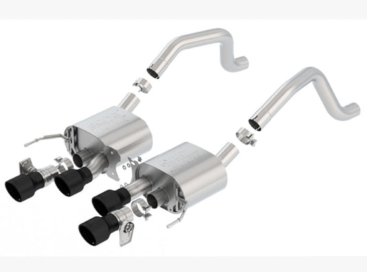 Borla 2015+ Chevy Corvette C7 Z06 6.2L Axle Back ATAK Exhaust Black Quad Tips w/o AFM w/