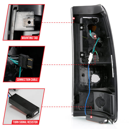 ANZO 1999-2002 Chevy Silverado 1500 LED Taillights Plank Style Black w/Smoke Lens 311331