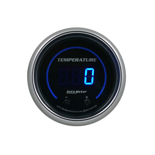 Autometer 52.4mm Black Switchable 60-340 Degrees F / 40-170 Degrees C Cobalt Elite