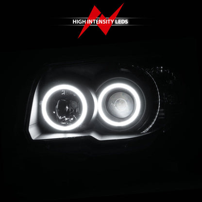 Anzo 2006-2009 Toyota 4Runner Projector Headlights w/ Halo Black