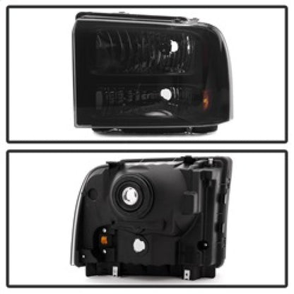 SPYDER Xtune Ford F250 F350 F450 Superduty Excursion 99-04 Headlights Black Smoked HD-JH-FF25099-HA-BSM 9033001