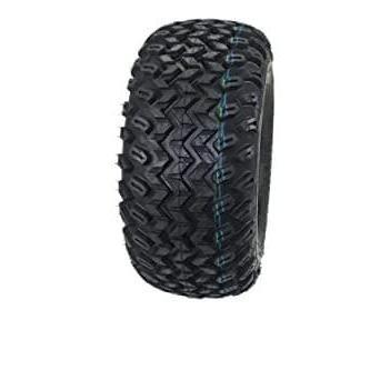 22x11.00-10 with 10x7 Fusion Glossy Black Wheels for Golf Cart (Qty: 1)