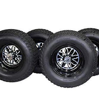 20x10.00-10 ATW-020 Turf Tires with 10x7 Fusion Glossy Black Wheels for Golf Carts (Qty: