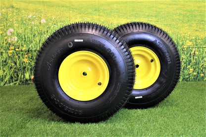 20x8.00-8 4 Ply Tires with 8x7 John Deere Yellow Wheels for Lawn & Garden Mower Turf (3)