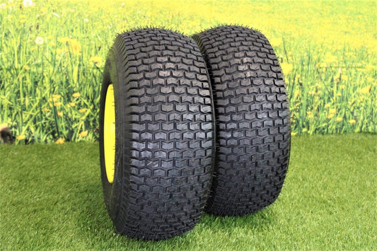 20x8.00-8 4 Ply Tires with 8x7 John Deere Yellow Wheels for Lawn & Garden Mower Turf (3)