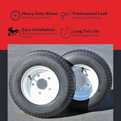 Antego Tire and Wheel (Set of 2) 4.80-8 Tire and Wheel Assemblies