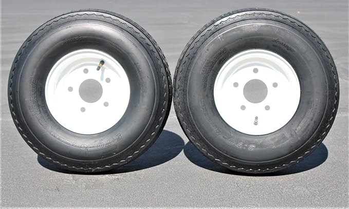 Antego Tire and Wheel (Set of 2) 5.70x8 Trailer Tire and Wheel Assemblies (2)