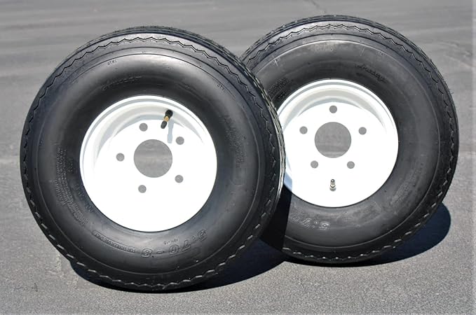 Antego Tire and Wheel (Set of 2) 5.70x8 Trailer Tire and Wheel Assemblies (2)