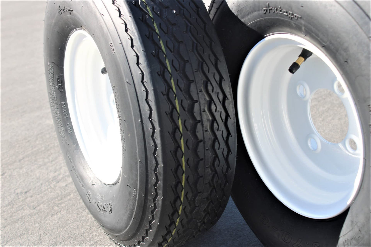 Antego Tire and Wheel (Set of 2) 5.70x8 Trailer Tire and Wheel Assemblies