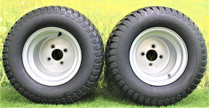 (Set of 2) 20x12.00-10 with 10x8.5 Hustler Chrome Silver Assembly