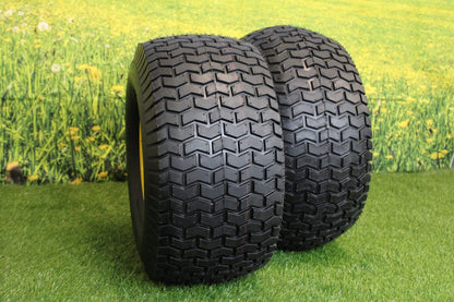 20x10.00-8 Tires with 8x7 John Deere Yellow Wheels 2 Ply for Lawn & Garden Mower Turf (3)