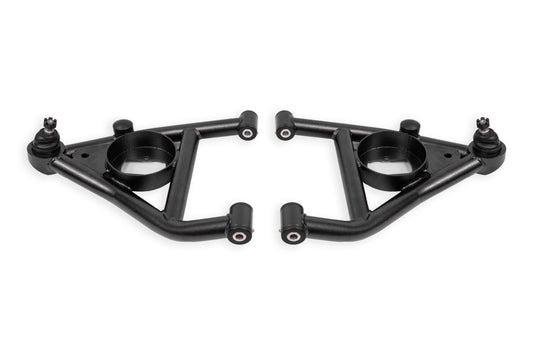 BMR Suspension BMR 67-69 Chevrolet Camaro w/Rear Bump Stops Lower A-Arms w/STD Ball Joint Delrin - Black Hammertone AAL316H