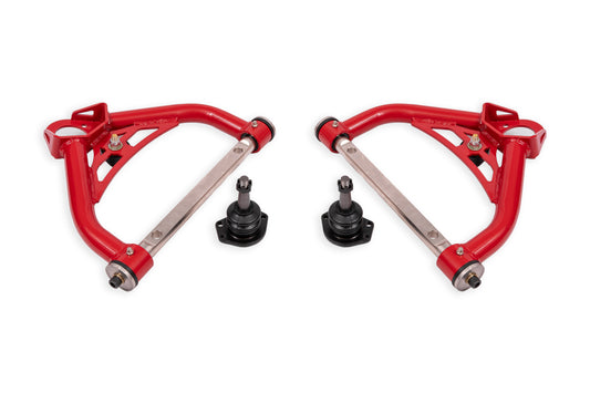 BMR Suspension BMR 70-81 Chevrolet Camaro Non-Adj. Upper A-Arms w/ 0.5in Tall Ball Joint (Delrin) - Red AAU322R