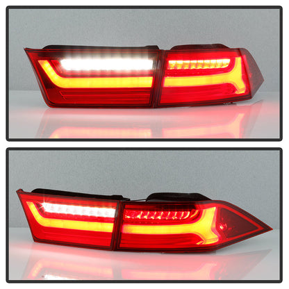 SPYDER xTune 06-08 Acura TSX Light Bar LED 4pcs Tail Lights - Red Clear (ALT-JH-ATSX06-LBLED-RC) 9047527