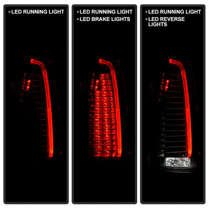 SPYDER xTune 08-13 Cadillac CTS Full LED Housing Tail Light - OE Black Clear ALT-JH-CACTS08-FLED-BK 9960352