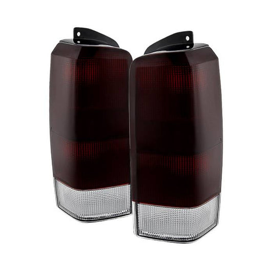 Spyder Xtune Jeep Cherokee 1997-2001 OEM Style Tail Lights Red Smoked Alt-Jh-JC97-Oe-Rsm