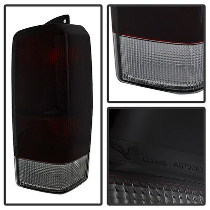 Spyder Xtune Jeep Cherokee 1997-2001 OEM Style Tail Lights Red Smoked Alt-Jh-JC97-Oe-Rsm