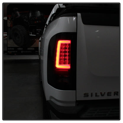Spyder 07-13 Silverado (Will Not Work w/2010 921 Bulb)V3 Tail Lights Blk Smk