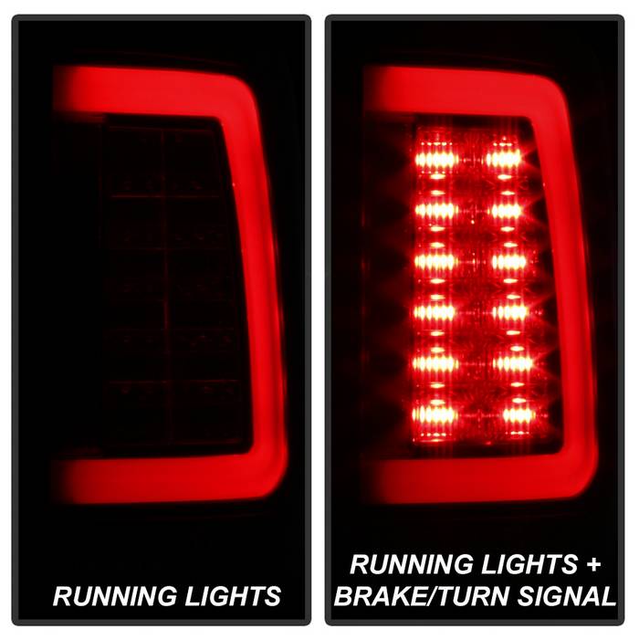 Spyder 09-16 Dodge Ram 1500 Light Bar LED Tail Lights - Black Smoke