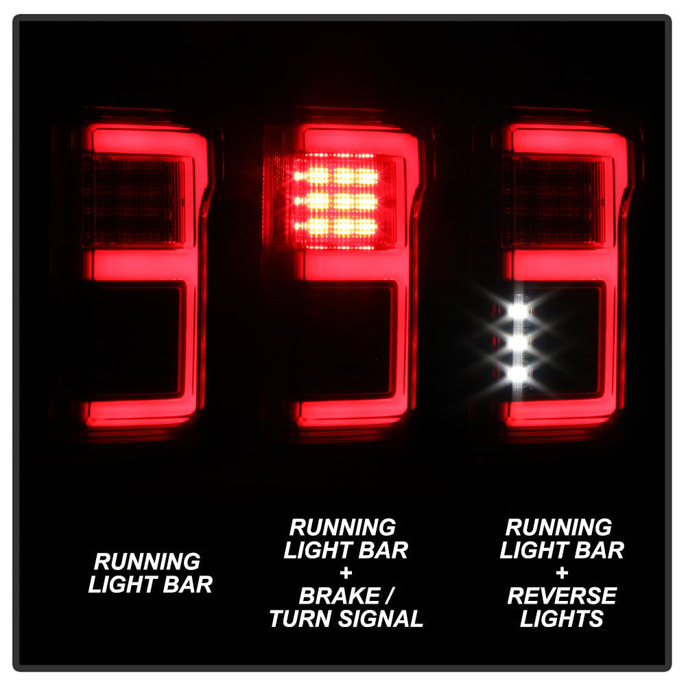 Spyder 15-18 Ford F-150 LED Tail Lights (w/Blind Spot) - Red Clear