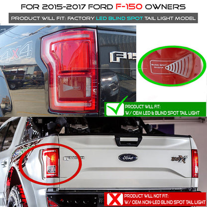 Spyder 15-18 Ford F-150 LED Tail Lights (w/Blind Spot) - Red Clear