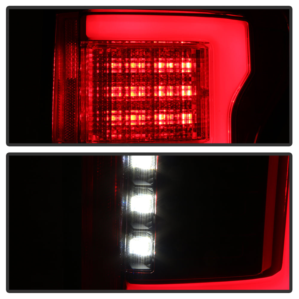 Spyder 15-18 Ford F-150 LED Tail Lights (w/Blind Spot) - Red Clear