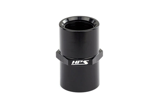 HPS Performance Products Straight NPT Female To NPT Female Coupler Adapter, Aluminum, Black