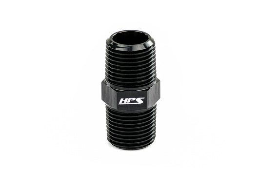 HPS Performance Products Straight NPT Male To NPT Male Union Coupler Adapter, Aluminum, Black