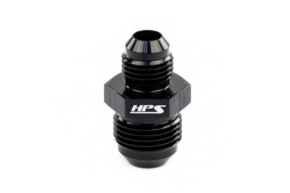 HPS Performance Products AN Male To Male Reducer Union Coupler Adapter, Aluminum, Black
