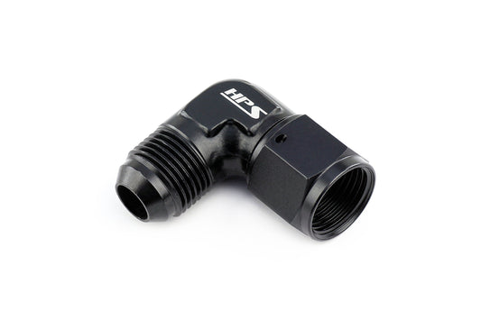 HPS Performance Products AN Male to Female Swivel Adapter, Aluminum, Black
